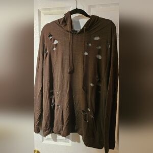 Brown Distressed Men's Shirt